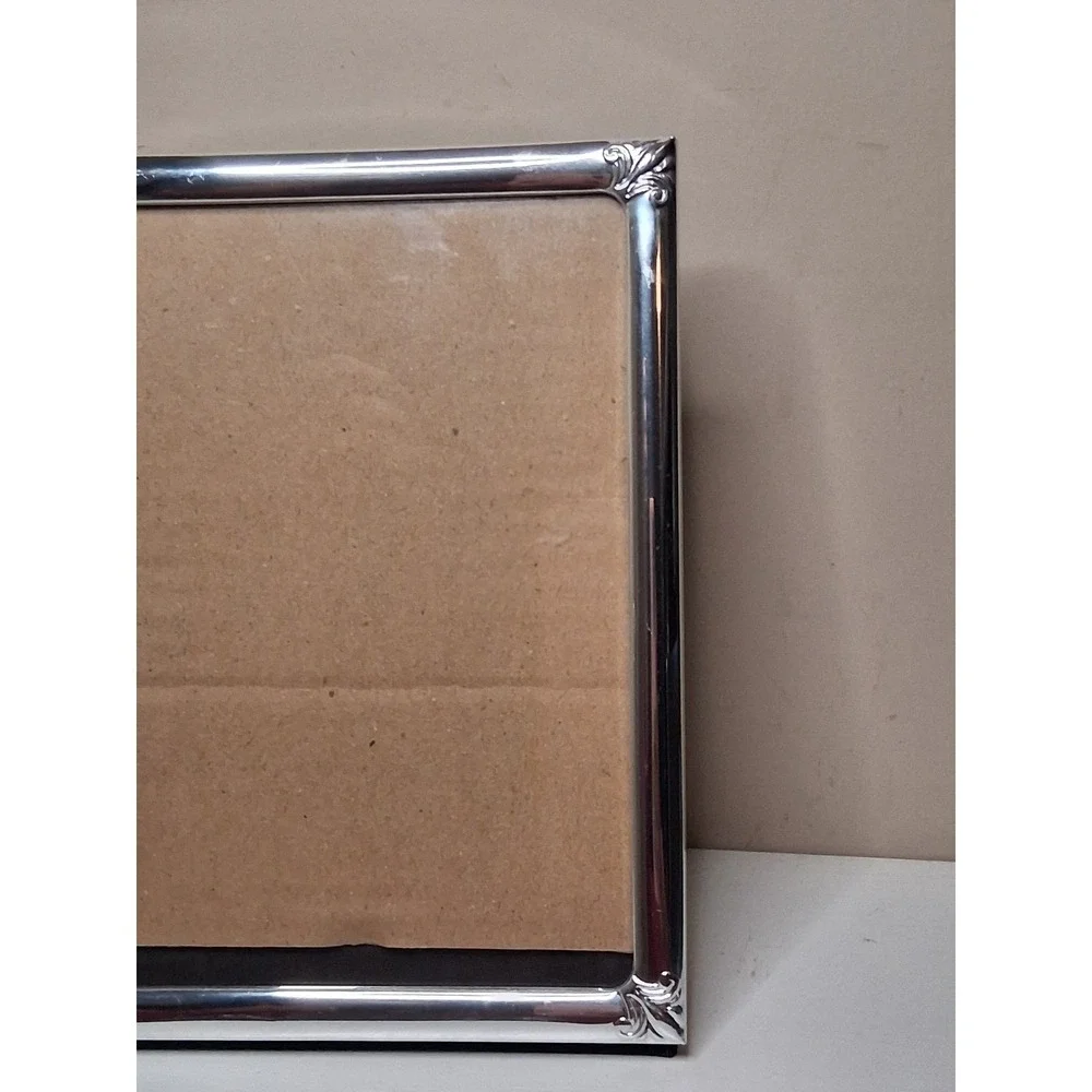 Vintage Silver Tone Picture Frame Ornate Corner Design Fits 4.5 x 6.5 Photo